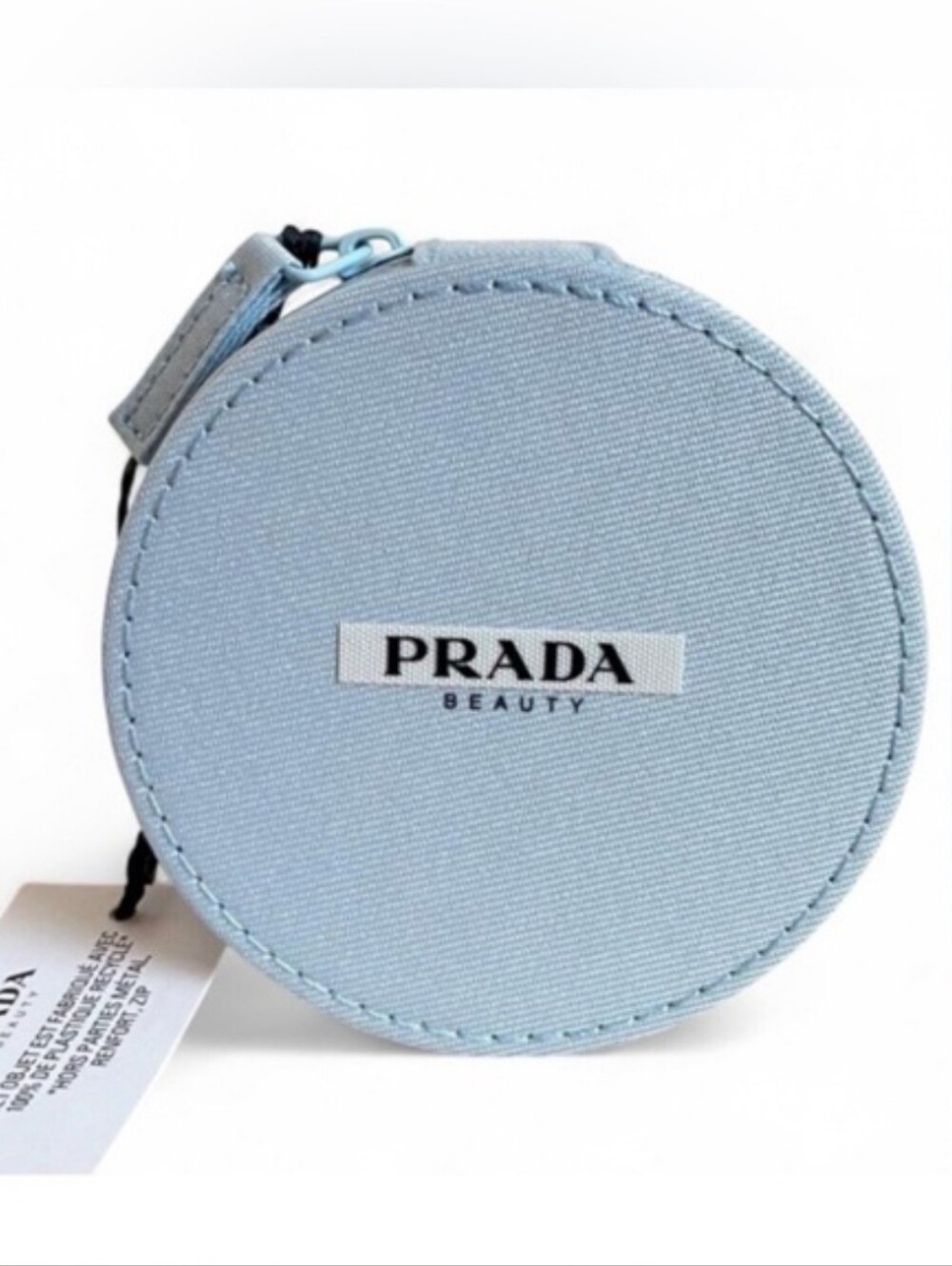 Prada Beauty Round Cosmetic Pouch in Light Blue